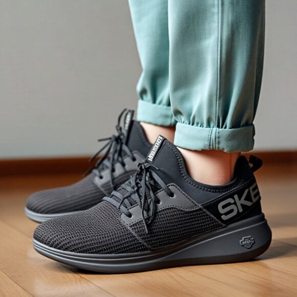 Skechers Other - Skechers Mens 12 Black GOwalk Arch Fit Banlin Sneakers Air Cooled Goga Mat Comfy